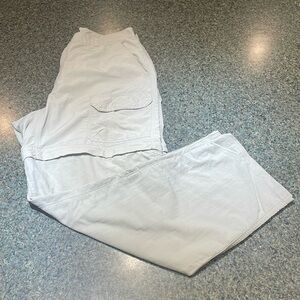 Royal Robbins size 10 regular adjustable length hiking pants elastic panels tan